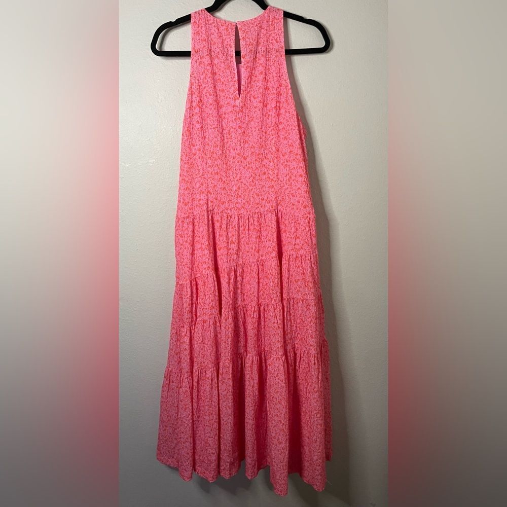 Cinq à Sept Womens Pink Lemonade Nelly Floral Tie Waist Tiered Midi Dress Sz 10 - Picture 6 of 10